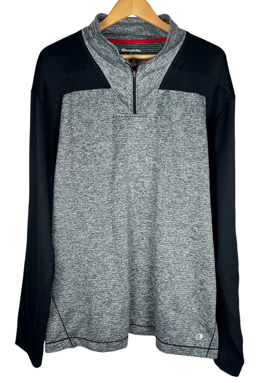 Champion Elite Men’s Quarter Zip Pullover Gray Athletic Sweater 2XL